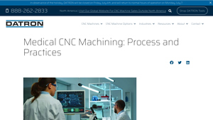 Medical CNC Machining: Process & Practices - DATRON Dynamics - cnc machined parts for medical equipment manufacturer
