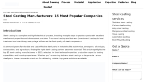 Top 15 Steel Casting Manufacturers in 2025 - dawangmetals.com - steel castings manufacturer