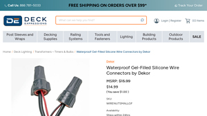 Waterproof Gel-Filled Silicone Wire Connectors by Dekor - wire nuts bulk