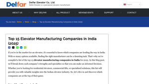 Top 15 Elevator Manufacturing Companies in India (2025) - elevator manufacturer