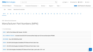 Manufacturer Part Numbers | Dell USA - manufacturer part number lookup