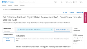 Dell Enterprise RAID and Physical Drive: Replacement FAQ - Can ... - can you disk be from different manufacturer