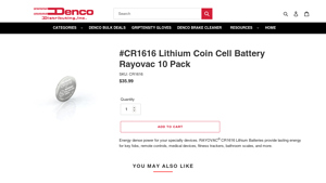 #CR1616 Lithium Coin Cell Battery Rayovac – Denco Distributing - cr1616 battery bulk