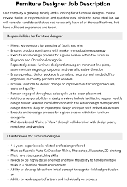 Furniture Designer Job Description ...
