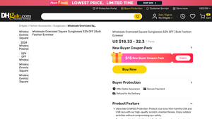DHgate.com:Wholesale Oversized Square Sunglasses 52% OFF - oversized sunglasses bulk