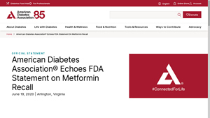 American Diabetes Association® Echoes FDA Statement on Metformin Recall - metformin manufacturer
