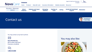 Contact Us | NovoCare® Diabetes Education - novolog manufacturer