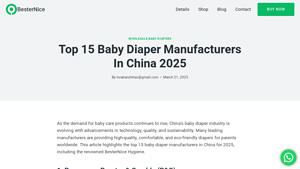 Top 15 Baby Diaper Manufacturers in China 2025 - BesterNice - baby diaper manufacturer