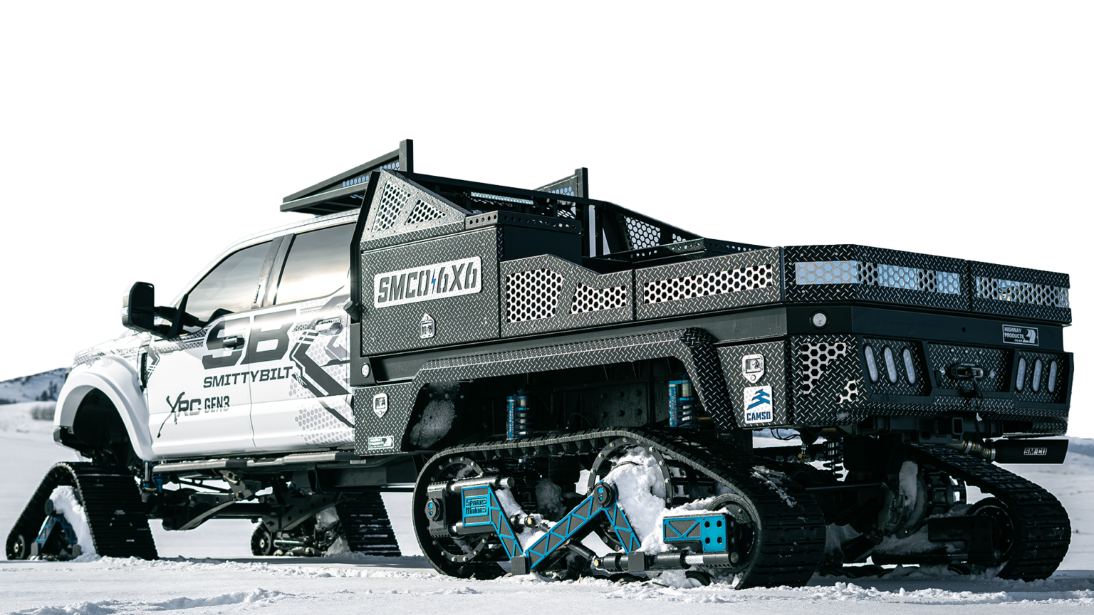A relevant stock photo of diesel trucks custom in a typical setting.