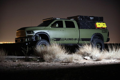 A relevant stock photo of diesel trucks custom in a typical setting.
