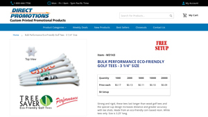Bulk Performance Eco-Friendly Golf Tees - 3 1/4