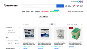 USA Made Cat5e, Cat6 & Cat6A Solid Copper Ethernet Cables - best lan cable company
