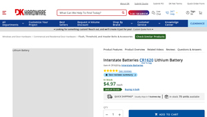 Interstate Batteries CR1620 Lithium Battery - DK Hardware - cr1620 bulk