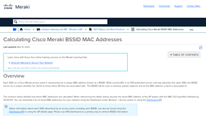 Calculating Cisco Meraki BSSID MAC Addresses - 88:15:44:a8:3e:80 mac address manufacturer