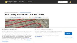 PEX Tubing Installation: Do's and Don'ts - DoItYourself.com - pex pipe manufacturer recommendation for installation support