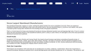 Seven Largest Skateboard Manufacturers - Douglas Insights - skate deck manufacturer
