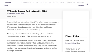RV Brands: Ranked Best to Worst in 2024 - Drivin' & Vibin' - rv ratings by manufacturer