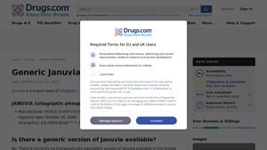 Generic Januvia Availability - Drugs.com - januvia manufacturer