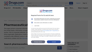 Pharmaceutical Company Directory - Drugs.com - actavis drug manufacturer