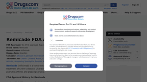 Remicade (infliximab) FDA Approval History - Drugs.com - remicade manufacturer