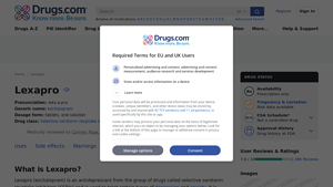 Lexapro Uses, Dosage, Side Effects & Warnings - Drugs.com - lexapro manufacturer website