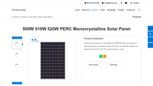500W 510W 520W PERC Monocrystalline Solar Panel - 500w solar panel factory