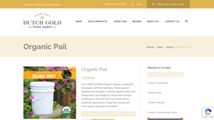 Organic Pail - Dutch Gold Honey - honey bulk