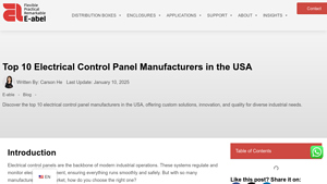 Top 10 Electrical Control Panel Manufacturers in the USA - control panel manufacturer