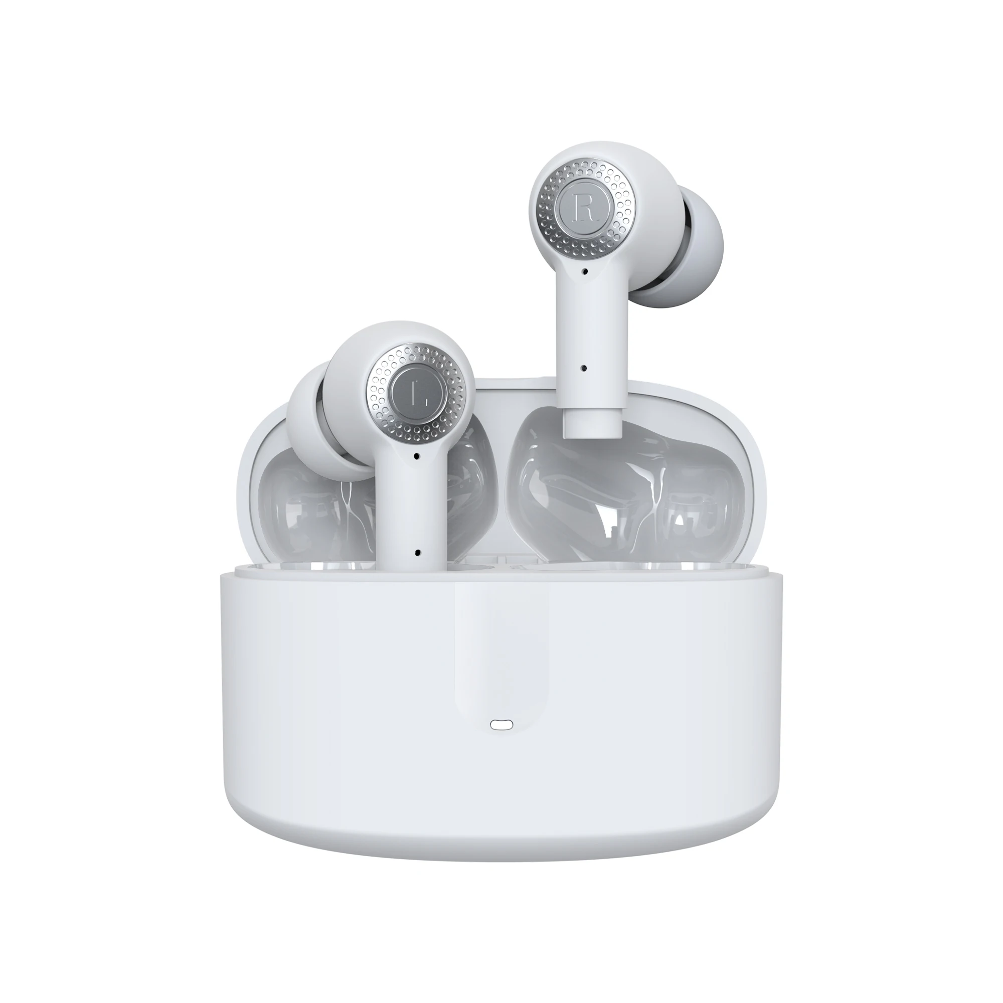 A relevant stock photo of earphone manufacturer in a typical setting.