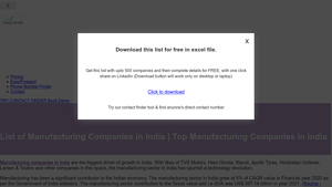 List of Manufacturing Companies in India | Top ... - Easyleadz - indian manufacturer