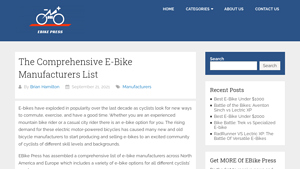 List of E-Bike Manufacturers - EBIKE PRESS - electric bike manufacturer
