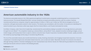 American automobile industry in the 1920s | EBSCO - by the 1920s the world's largest automobile manufacturer was