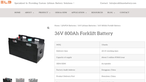 36V 800Ah Forklift Battery - ELB Energy Group - forklift battery factory