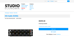 IGS Audio 825EQ |** Studio Economik | Pro-Audio Recording Equipment ... - ear 825eq manufacturer