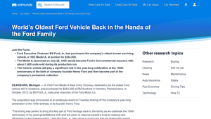 World's Oldest Ford Vehicle Back in the Hands of the Ford Family - ford oldest manufacturer