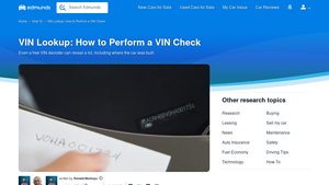 VIN Lookup: How to Perform a VIN Check | Edmunds - manufacturer body code