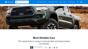 Most Reliable Cars - Edmunds - auto manufacturer reliability rankings