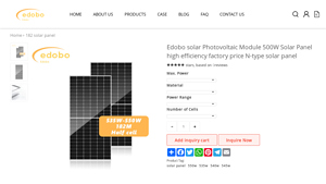 Edobo solar Photovoltaic Module 500W Solar Panel high efficiency ... - 500w solar panel factory