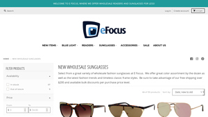 New Wholesale Sunglasses from E Focus - retro sunglasses bulk