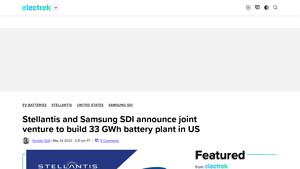 Stellantis and Samsung SDI announce joint venture to build 33 GWh ... - samsung battery company