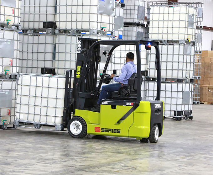 A relevant stock photo of electric forklift manufacturer in a typical setting.