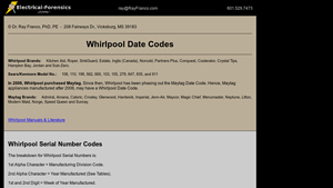 Whirlpool Date Codes - Electrical-Forensics - wfw9250ww01 whirlpool washer manufacturer date