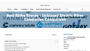Best Ebike Brands - Unbiased Comparison - Electric Ride Lab - electric bike manufacturer
