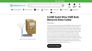 Cat5E Solid Wire CMR Bulk Network Data Cable - Electriduct.com - cat5e bulk