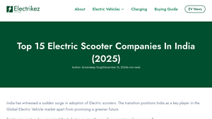 Top 15 Electric Scooter Companies In India (2025) - electric scooter manufacturer