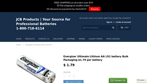Energizer Ultimate Lithium AA L91 battery Bulk Packaging $1.79 per ... - aa lithium batteries bulk