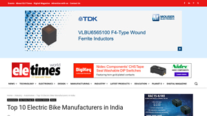 Top 10 Electric Bike Manufacturers in India - ELE Times - electric bike manufacturer