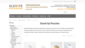 Compostable Stand-Up Pouches - Elevate Packaging - stand up pouches bulk