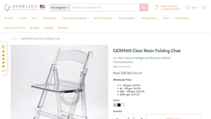 GERMAN Clear Resin Folding Chair - folding chairs for sale bulk