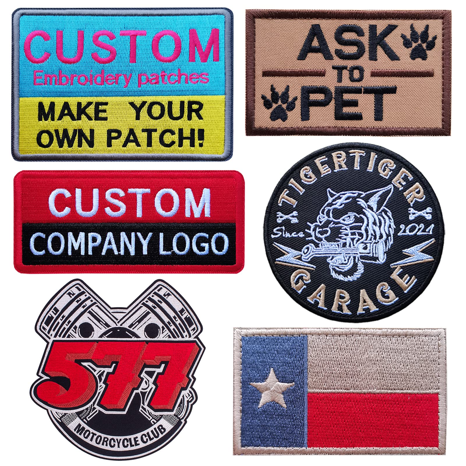 A relevant stock photo of embroidery patches custom in a typical setting.